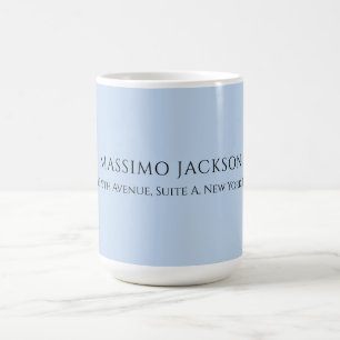 Professional pale blue modern minimalist name coffee mug