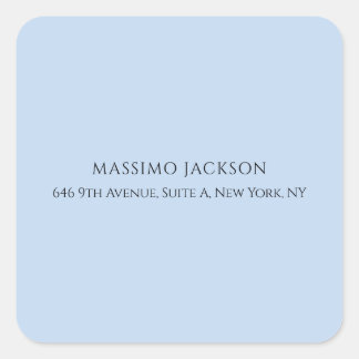 Professional pale blue modern minimalist name square sticker