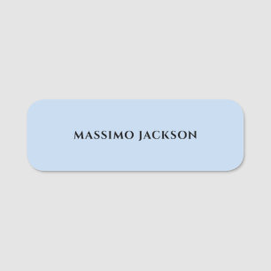 Professional pale blue modern minimalist name tag