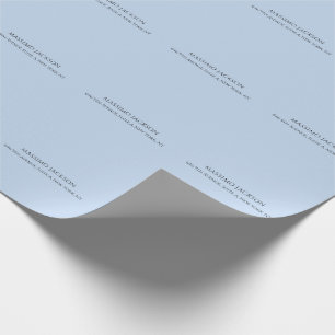 Professional pale blue modern minimalist name wrapping paper
