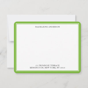 Professional Pear Green Double Border Flat     Card