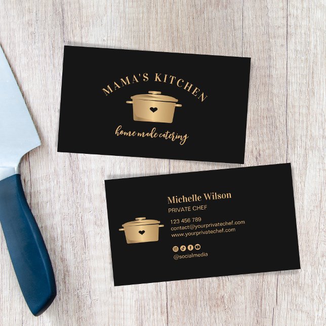 Professional Personal Chef Catering Restaurant Business Card (Creator Uploaded)