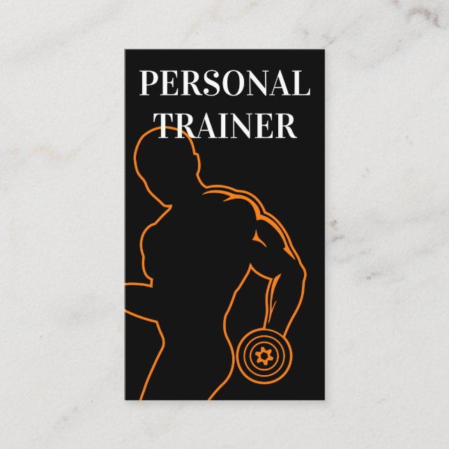 Professional Personal Fitness Trainer Business Card (Front)
