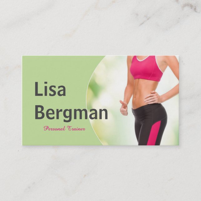 Professional Personal Trainer Nutritionist Business Card (Front)