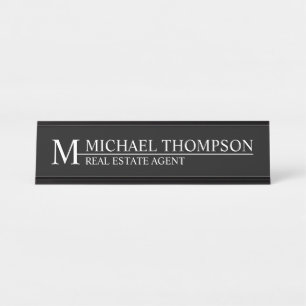 Professional Personalised Monogram and Name Desk Name Plate