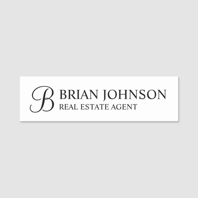 Professional Personalised Monogram and Name Tag (Front)