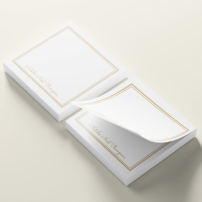 Professional Personalised Monogram Name Gold Post-it Notes (Creator Uploaded)