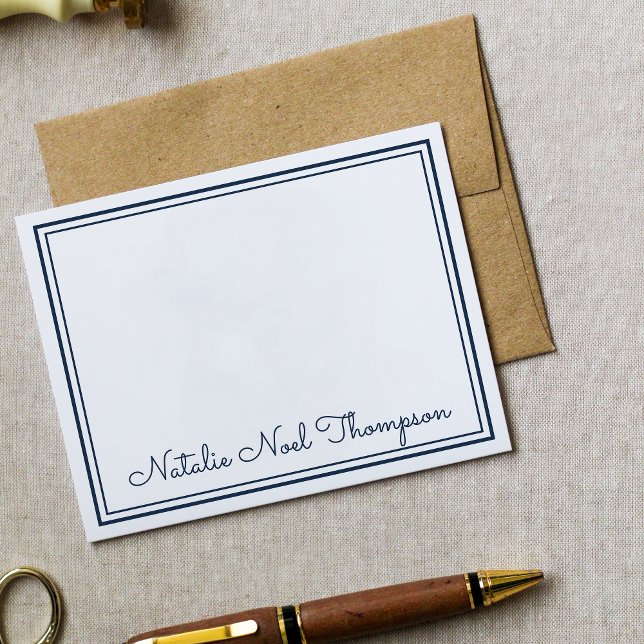 Professional Personalised Monogram Name Navy Blue Card (Creator Uploaded)