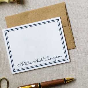 Professional Personalised Monogram Name Navy Blue Card