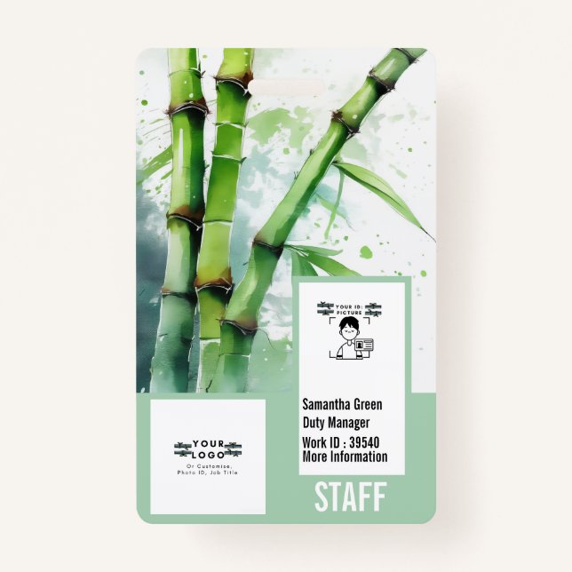 Professional Personalised security photo card  ID Badge (Front)