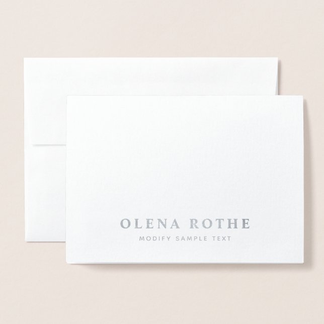 Professional Personalised Silver Foil  Card (Front With Envelope)