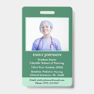 Professional Personalised Student Nurse  ID Badge
