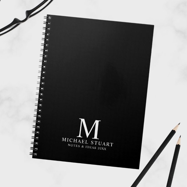 Professional personalized monogram and name notebook (Creator Uploaded)