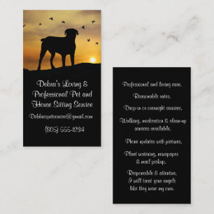 Professional Pet and House Sitting Business Card
