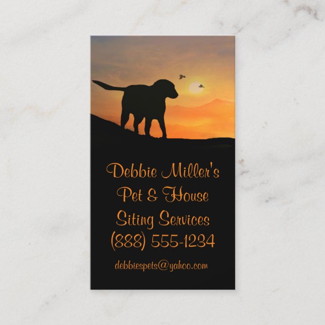 Professional Pet and House Sitting Service Business Card (Front)