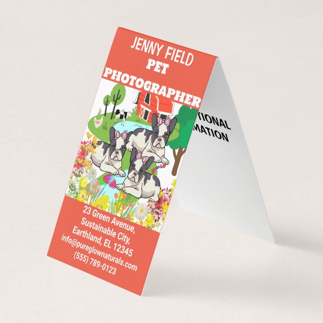Professional Pet Photographer Folded Business Card (Front)