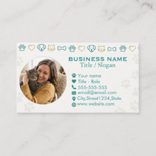 Professional Pet Services Custom Photo Business Card