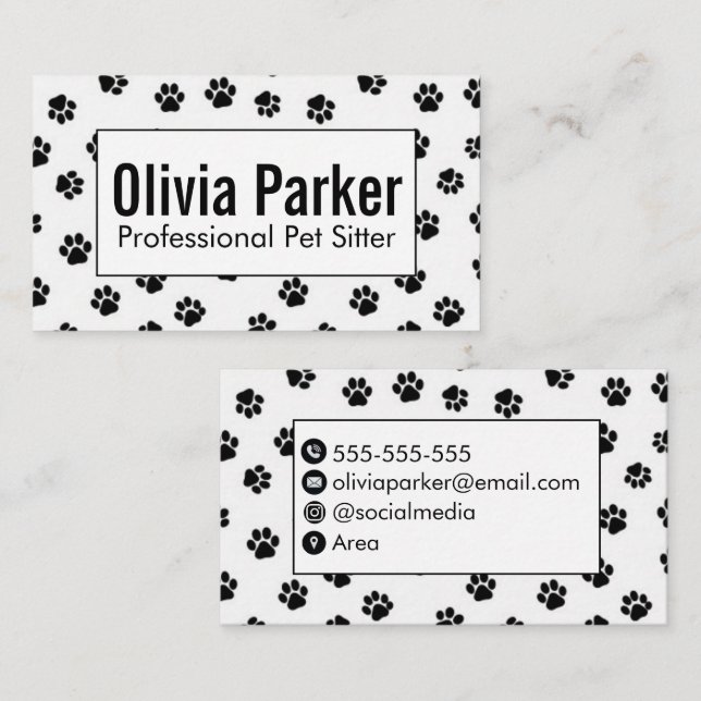 Professional Pet Sitter Business Card (Front/Back)