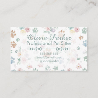 Professional Pet Sitter Customizable Business Card