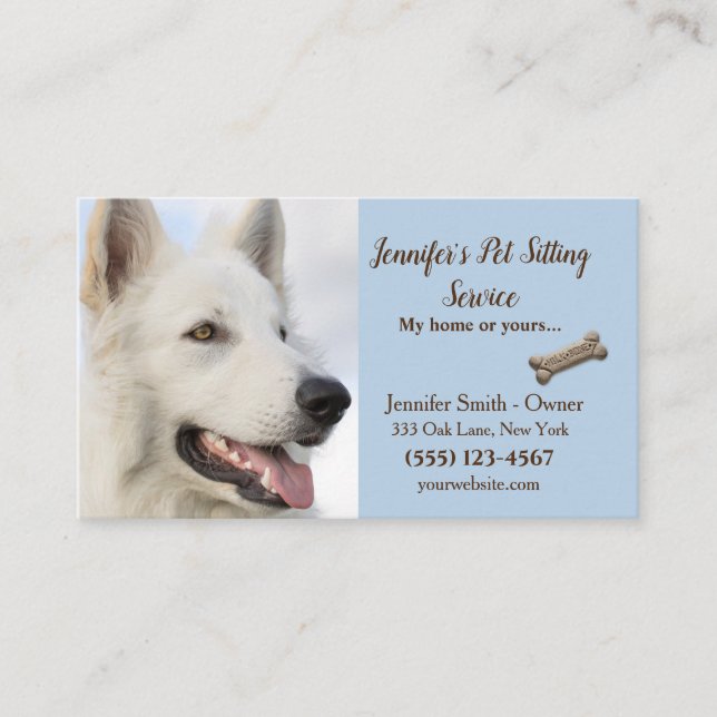 Professional Pet Sitting or Dog Walker Business Card (Front)
