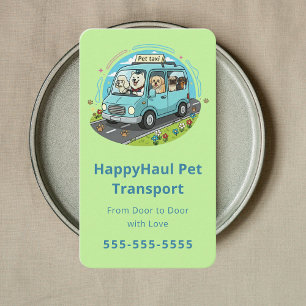 Professional Pet Taxi Custom Pet Carrier Brand Business Card