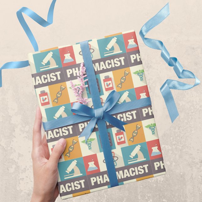 Professional Pharmacist Iconic Designed Wrapping Paper (Creator Uploaded)