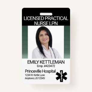Professional Photo Badge - Green ID Badge