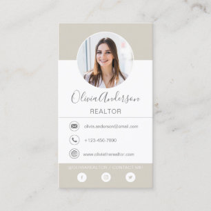 Professional Photo Beige Terracotta  Business Card