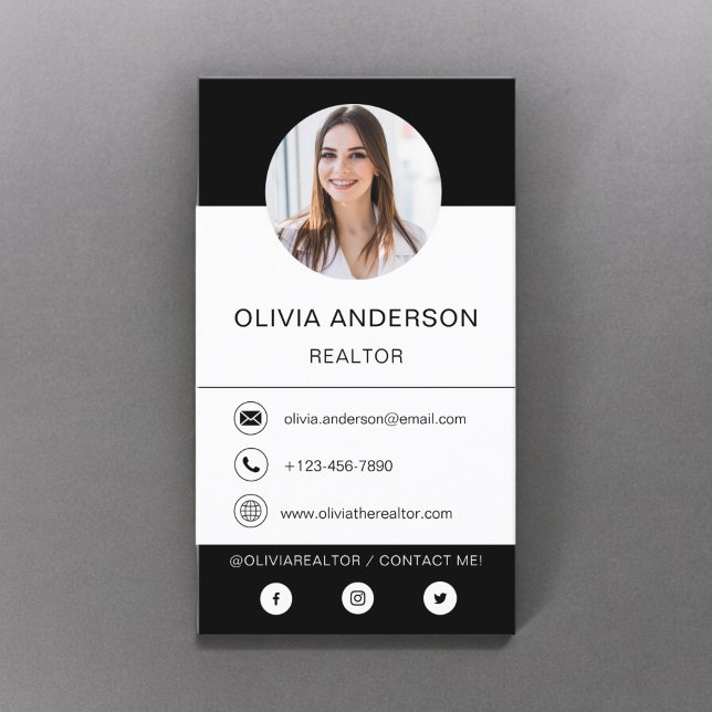 Professional Photo Black Business Card (Creator Uploaded)