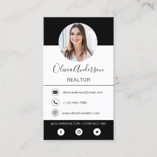 Professional Photo Black White Business Card