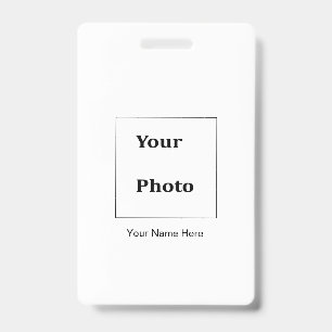 Professional Photo Black White Classic MInimal  ID Badge
