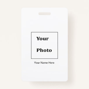 Professional Photo Black White Classic MInimal  ID Badge