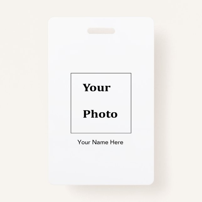 Professional Photo Black White Classic MInimal  ID Badge (Front)