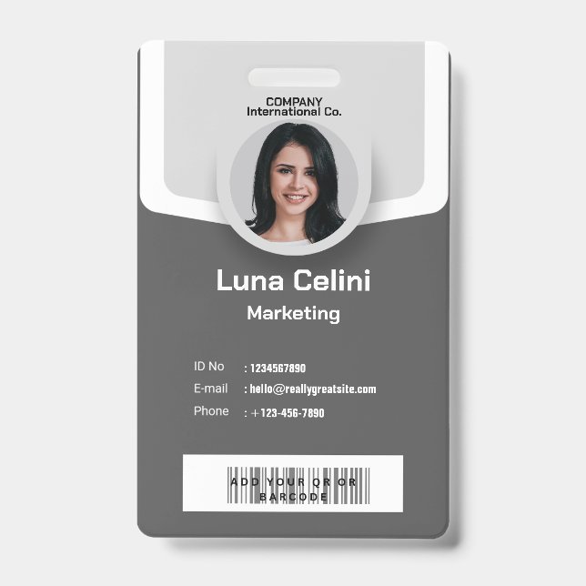 Professional Photo ID Badge - Customise with Logo (Front)