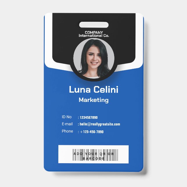 Professional Photo ID Badge - Customise with Logo (Front)