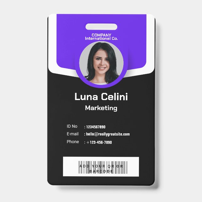 Professional Photo ID Badge - Customise with Logo (Front)