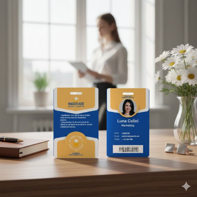 Professional Photo ID Badge - Customise with Logo (Professional Photo ID Badge – Custom Logo & Barcode)