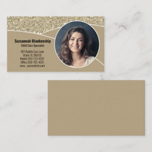 Professional Photo Nanny Faux Gold Glitter  Business Card