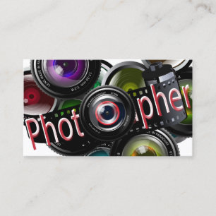 Professional Photo Photographer - Red Business Card