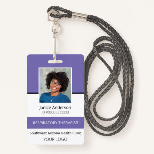 Professional Photo Purple Employee ID Badge