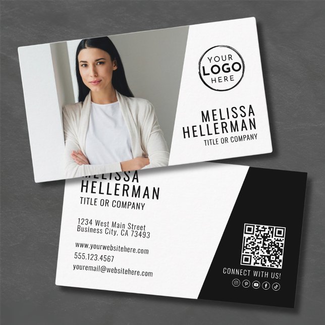 Professional Photo QR Code Company Your Logo Business Card (Professional Photo QR Code Company Your Logo Business Card)