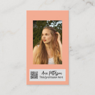 professional photo QR website email social modern Business Card