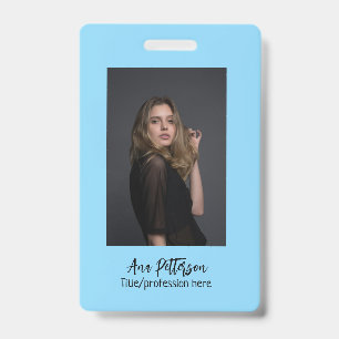 professional photo QR website email social modern ID Badge