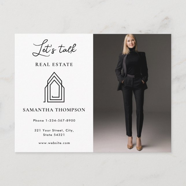 Professional Photo Real Estate Lets Talk Postcard (Front)