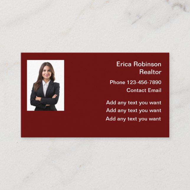 Professional Photo Realtor Business Cards Template (Front)
