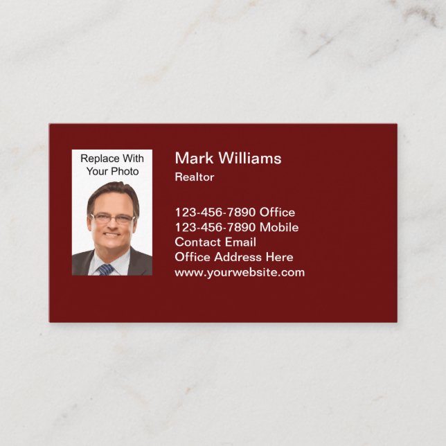 Professional Photo Realtor Business Cards Template (Front)