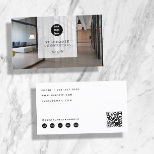 Professional Photo Social Media QR Code Logo Business Card