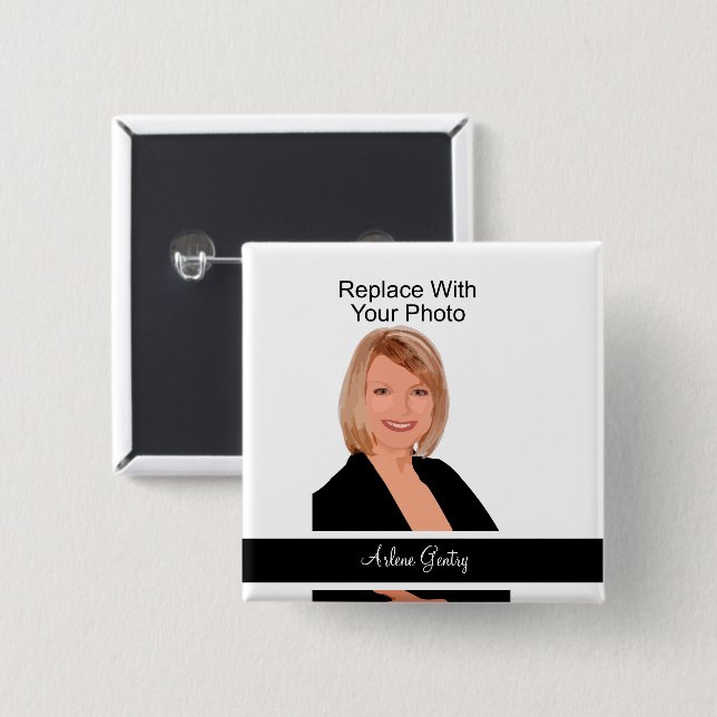 Professional Photo Template Name Badges (Front & Back)