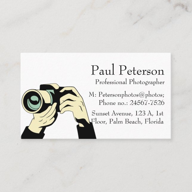 Professional Photographer Business Card (Front)