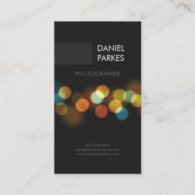 Professional Photographer Business Card (Front)